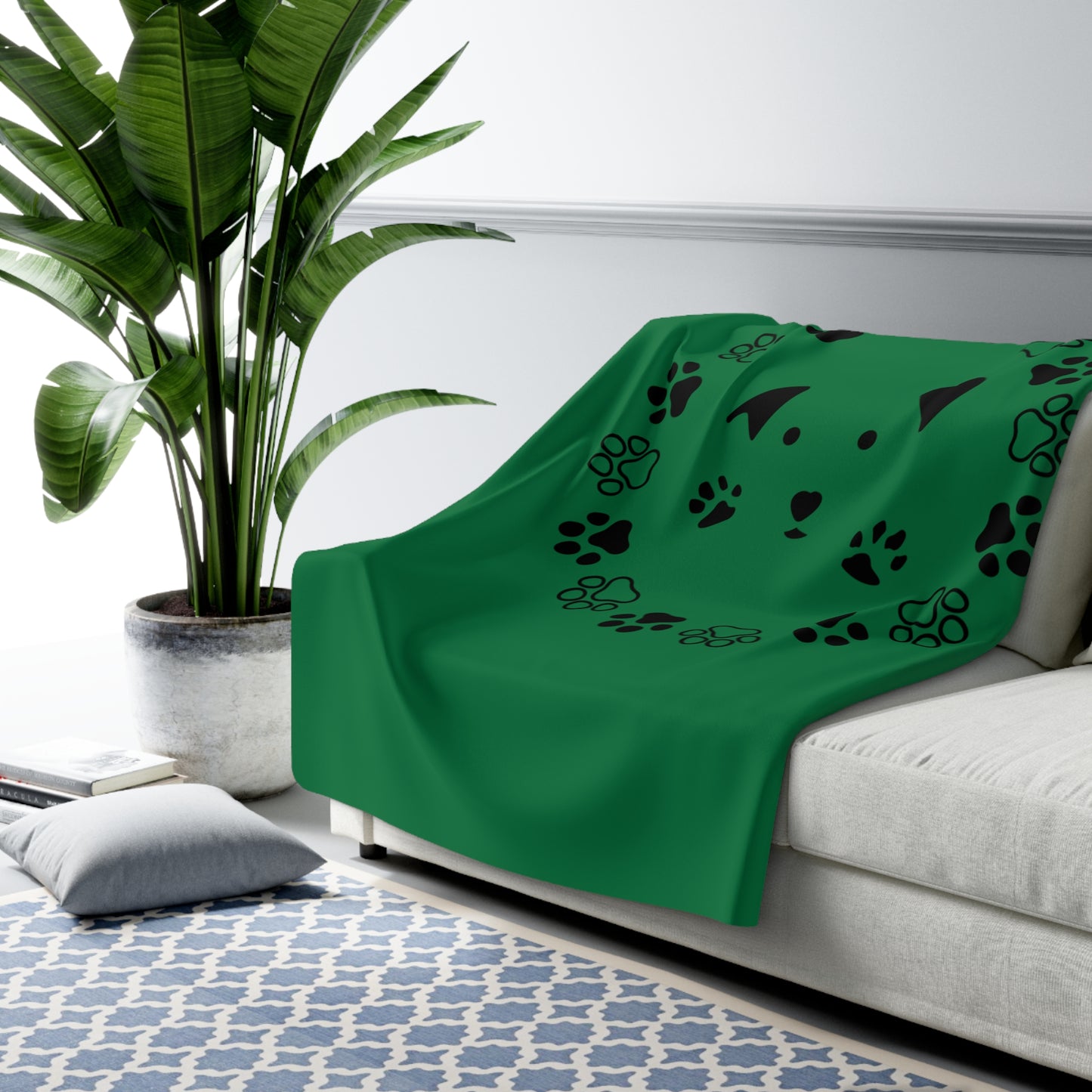 LUXURIOUS COZY BLANKET: THE EPITOME OF COMFORT AND WARMTH | Dog Dark Green 