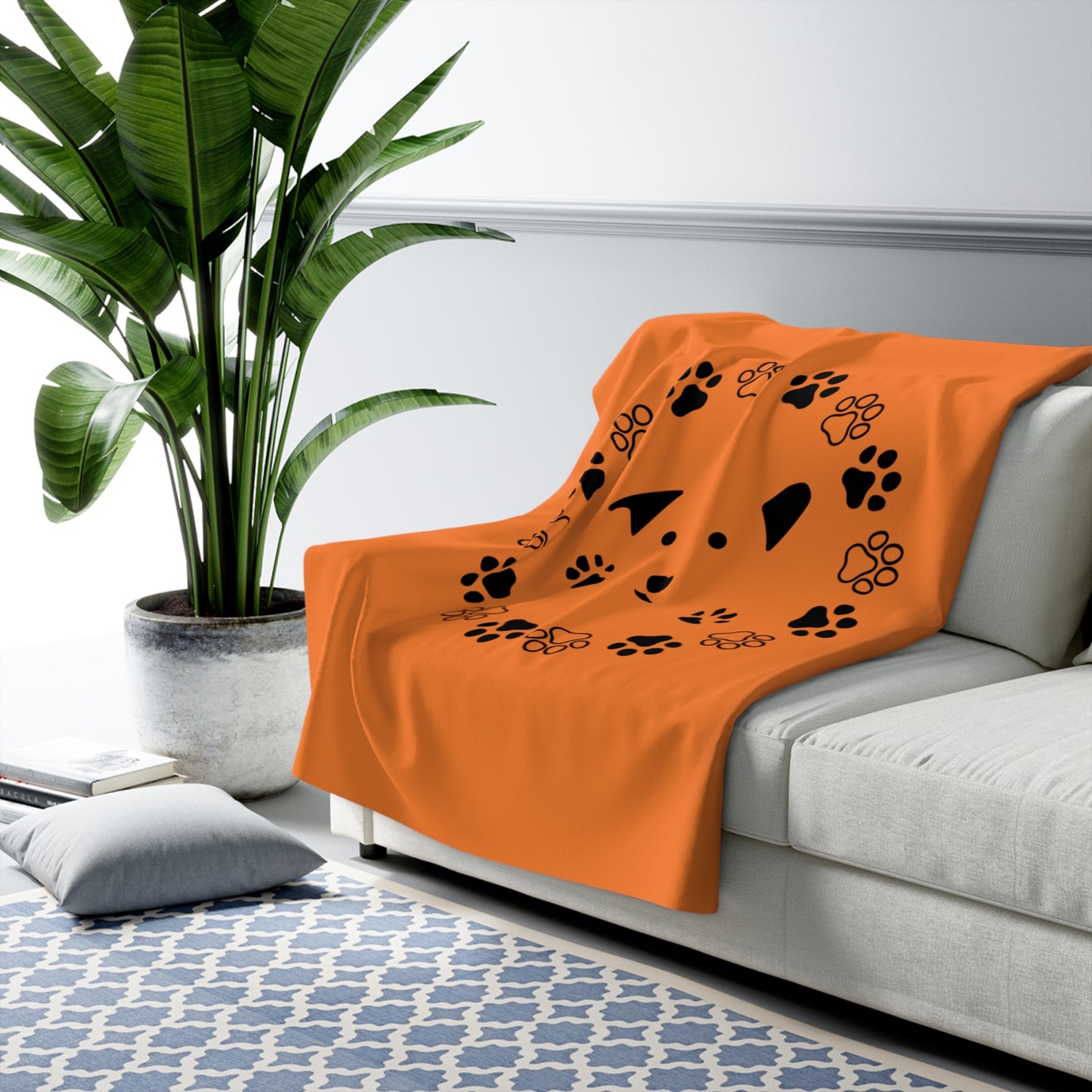  kuscheldecke hund orange 