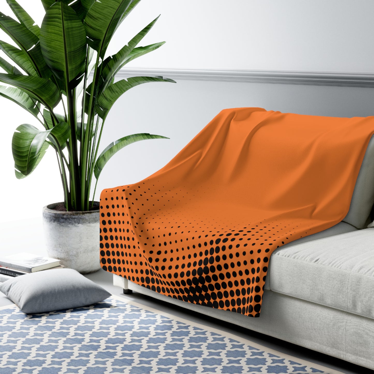LUXURIOUS COZY BLANKET: THE EPITOME OF COMFORT AND WARMTH | Waves dots orange 
