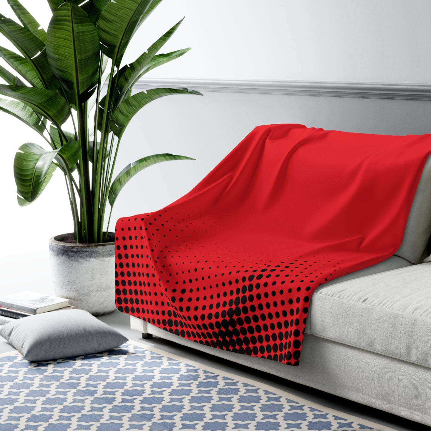 LUXURIOUS COZY BLANKET: THE EPITOME OF COMFORT AND WARMTH | Waves dots red