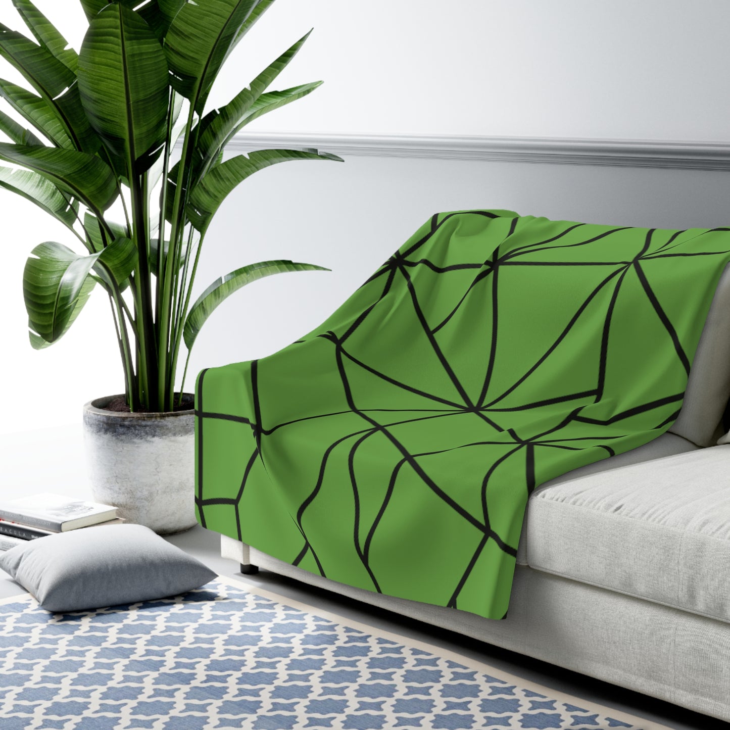 LUXURIOUS COZY BLANKET: THE EPITOME OF COMFORT AND WARMTH | Pattern triangle green