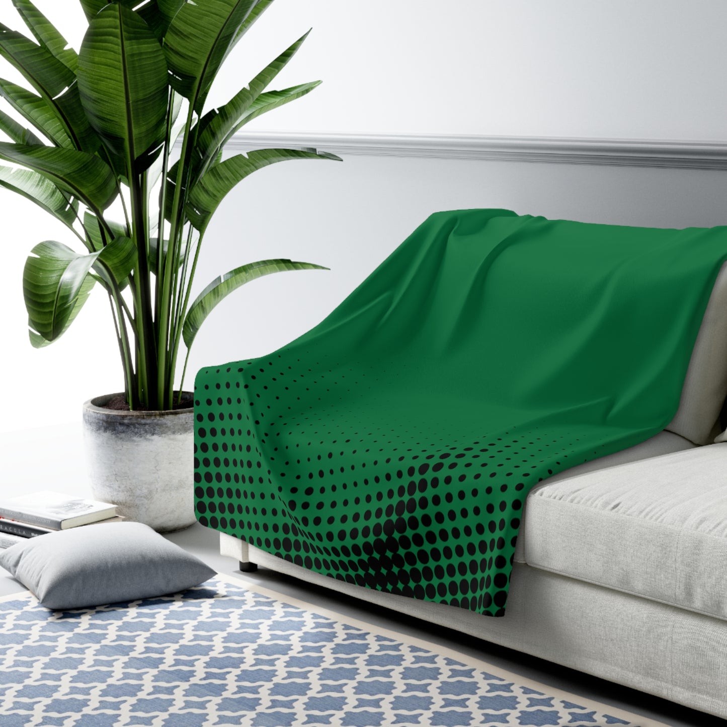 LUXURIOUS COZY BLANKET: THE EPITOME OF COMFORT AND WARMTH | Waves Dots Dark Green 