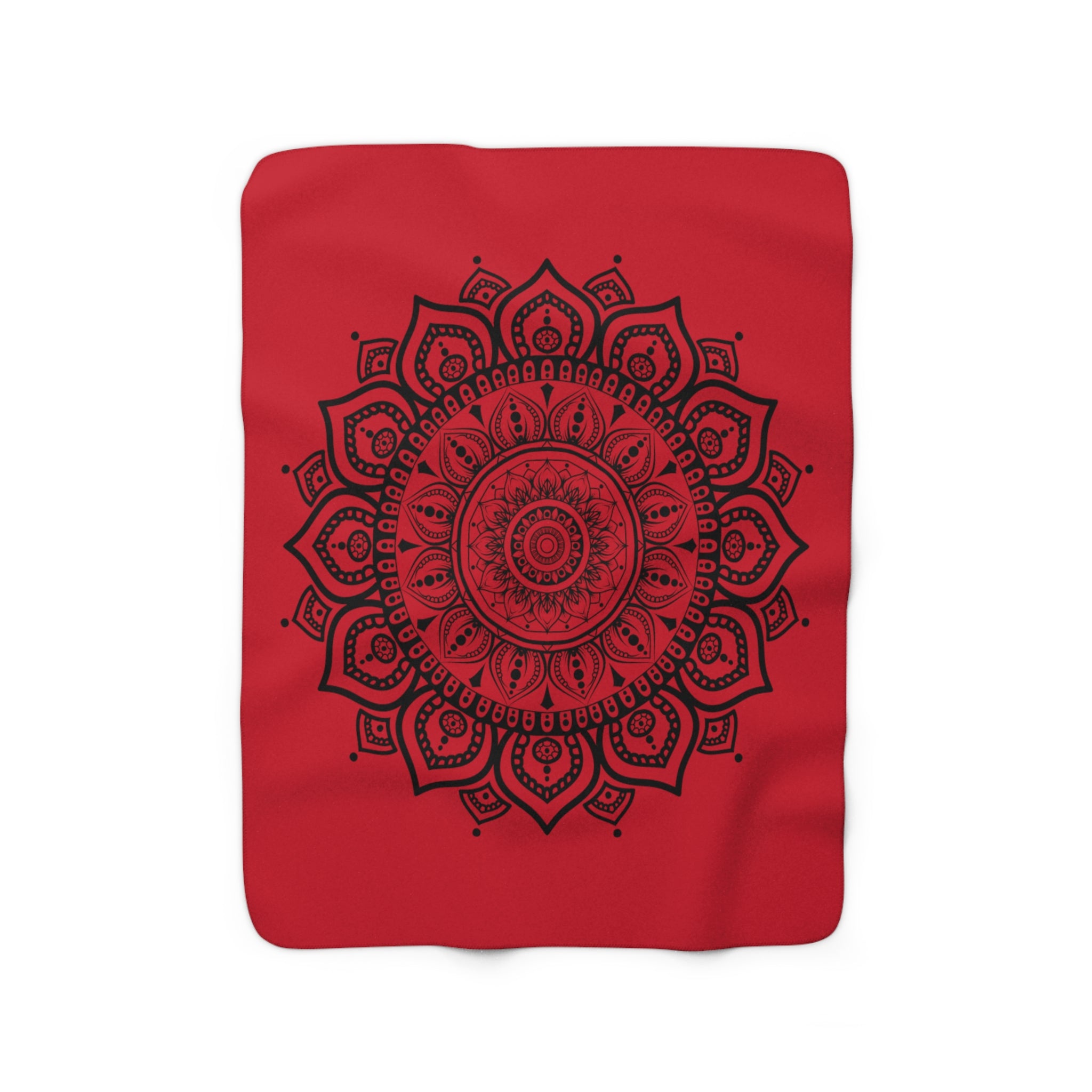 KUSCHELDECKE Mandala Dunkel Rot