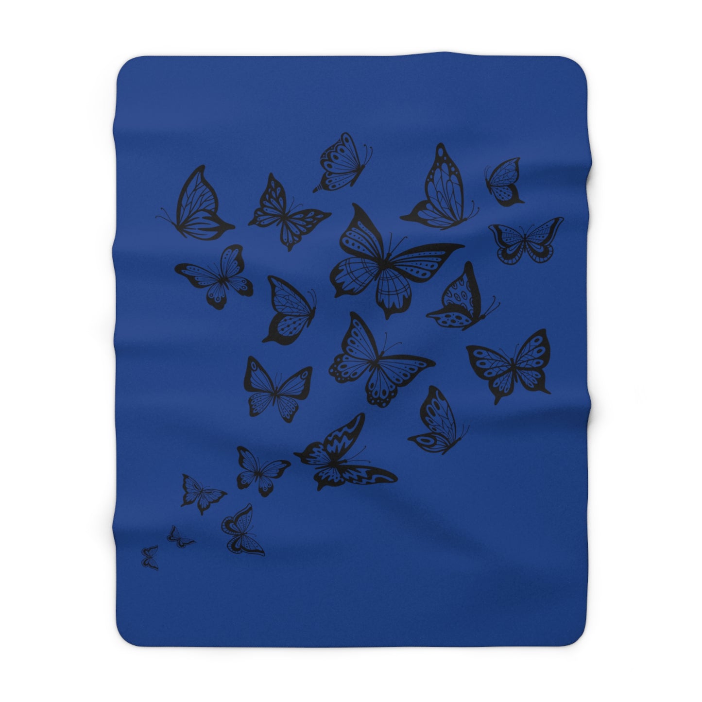 Schmetterling Dunkel Blau-Sofadecke, 3D-Druck, Tier-Couchdecke, Fleecedecke, Tagesdecke, weich, flauschig, warm, Bettdecken, kuschelige Decke für Mädchen und Jungen (127 x 152.4 cm)
